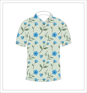 เสื้อโปโลผู้ชายสีเขียวอ่อนพิมพ์ลายดอกไม้แขนสั้นลำลองแฟชั่นฤดูร้อนเสื้อโปโลกอล์ฟ - Product Image 1