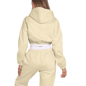 Hoodie demi-zippé personnalisé pour femme, plusieurs couleurs, style décontracté urbain, design hiver, vente en gros - Product Image 5