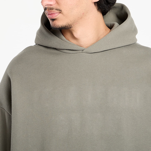 Sweat-shirt à capuche pour homme, couleur unie, coupe classique, décontracté, en coton tricoté, pour l'automne, gris, blanc, noir - Product Image 3