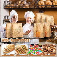 Sac en papier kraft brun écologique personnalisé pour boulangerie, idéal pour pain au levain, sandwichs et biscuits, avec fenêtre
