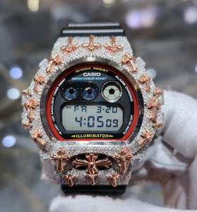 Reloj de Diamantes Auténticos de Lujo de Alta Calidad con Moissanita VVS, Bisel Cruzado, Diamantes Naturales, Alarma GPS, Analógico, Metálico - Product Image 1