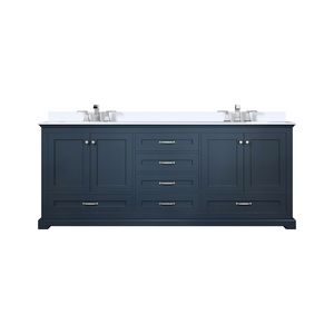 Blu navy 80 pollici. L X 22 Pollici Mobile Bagno Doppio con Top in Marmo Coltivato e Set Rubinetteria per Bagni Piccoli - Product Image 1