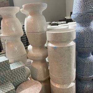 Mother of Pearl <b>Stool</b> Sustainable Handmade Mosaic Side Table Black <b>White</b> Checkered Accent Furniture Wholesale B2B Home Decor MOP - Product Image 6