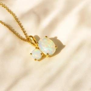 Ópalo Natural Toi Et Moi, Gema Doble con Corte de Corazón, Certificado IGI, Plata de Ley 925, Chapado en Oro de 14K, Joyería Hecha a Mano para Mujer, Regalo - Product Image 5