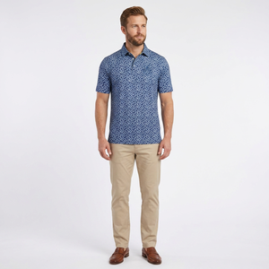 Chemise à manches courtes pour homme, bleue, imprimée, formelle, en coton, respirante, séchage rapide - Product Image 2