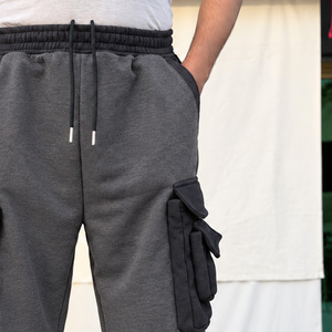 Pantalones Cortos Cargo Capri de Poliéster Gris para Hombre, de Marca, Cintura Media Elástica, Casuales, Transpirables, Resistentes al Viento, con Bolsillos, Estilo Urbano - Product Image 2
