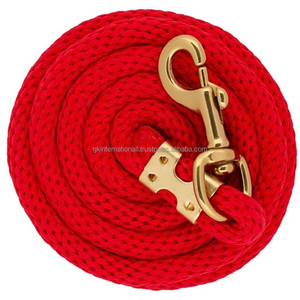 Meilleur vendeur Corde de laisse pour cheval en nylon confortable et durable avec mousqueton en laiton massif, fabricant de cordes de laisse - Product Image 1
