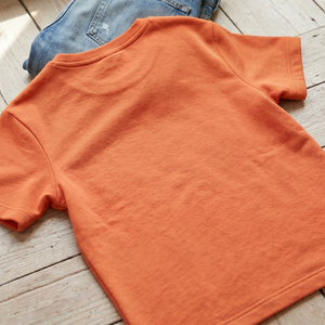 T-shirt en molleton français à col rond et manches courtes pour femme, 100% coton, coupe classique, vêtements décontractés printemps-été, t-shirts en molleton français - Product Image 2