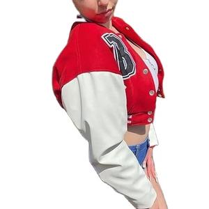 Chaqueta universitaria para mujer, chaqueta de bombardero de béisbol, venta al por mayor, bordado personalizado, Letterman College - Product Image 4