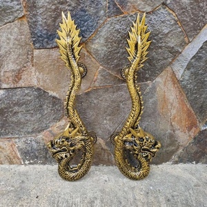 Poignée de porte décorative en fer forgé avec motif de rose, finition galvanisée, forme ronde, installation facile - Product Image 2