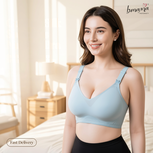 Soutien-gorge d'allaitement sans couture en soie rafraîchissante Bmama, soutien-gorge de maternité sans armatures, respirant, pour la grossesse, le sport et le sommeil, bonnets B-C, OEM - Product Image 1