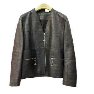 Chaqueta de piel de oveja y serpiente de alta gama para mujer, cuello redondo, estilo elegante, satén, novedad 2026 - Product Image 3