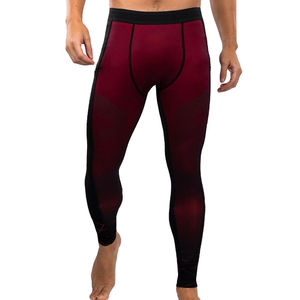 <b>Men</b> Slim Fit Elastic Waisted Leggings Maroon Color Athletic Gym <b>Tights</b> <b>Men</b> Plain Printed Sports <b>Compression</b> Pant <b>Men</b> Leggings - Product Image 1
