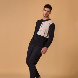 Fabricante de Fábrica, Conjunto Deportivo Masculino de Moda con Diseño de Parches, Conjuntos Deportivos para Hombre, Conjuntos Deportivos para Correr de Marca Personalizada, Servicio OEM - Product Image 3