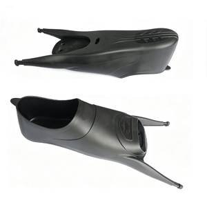 Ailerons de natation noirs en TPR, style grenouille à bout court, poche pour le pied, pièces de rechange pour la plongée avec tuba - Product Image 3