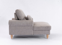 Fauteuil rembourré confortable avec logo personnalisé, canapé-lit simple avec pieds en bois, chaise de lecture pour la maison ou le bureau