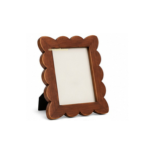 Cadre photo en bois fait main, support d'image vertical pour table, style parquet rustique brun, décoration - Product Image 3