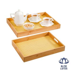 Plateau de service rectangulaire en bois durable de haute qualité, tendance moderne, créatif, pour boissons et thé, planche de rangement, prix direct - Product Image 1