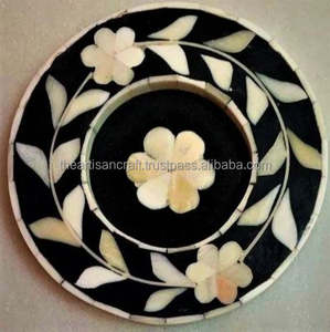 ชุดที่รองแก้วลายมุกทำมือมีสี่ชิ้นสำหรับตกแต่งบ้านและตกแต่งโต๊ะ - Product Image 3