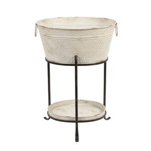Wholesale Galvanized Beverage Tub with Iron Stand Outdoor Party Wine Ice Bucket Metal <b>Drink</b> <b>Cooler</b> for BBQ Events Catering - Product Image 1