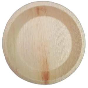 Assiette jetable en feuille d'arec ronde, naturelle, écologique, compostable, vaisselle pour les fêtes, les événements, la restauration et le service de repas - Product Image 1