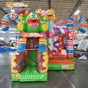 Château gonflable géant personnalisé avec toboggan, pour adultes, en PVC de qualité commerciale, installation facile, grands châteaux - Product Image 6