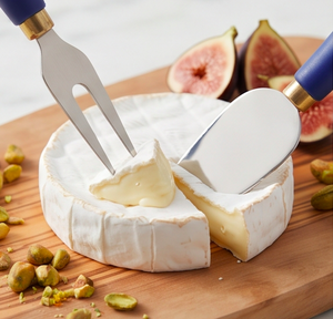 4 Piece Cheese <b>Knife</b> Set With Blue Handles Gold Accents Stainless Steel Cheese <b>Spreader</b> Fork Server Tools - Product Image 4
