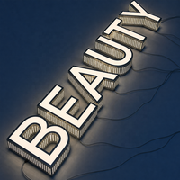 Letras de Canal 3D Personalizadas, Letreros de Acero Inoxidable para Cafetería, Letreros Comerciales LED, Letrero Metálico Exterior con Logotipo