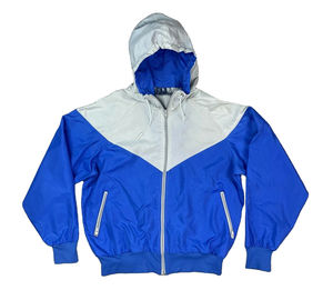 Conjunto Deportivo Cortavientos Vintage Unisex de 2 Piezas, Chaqueta y Pantalones, Azul Gris, Forro de Malla, Secado Rápido, Transpirable, Logotipo Personalizado - Product Image 2