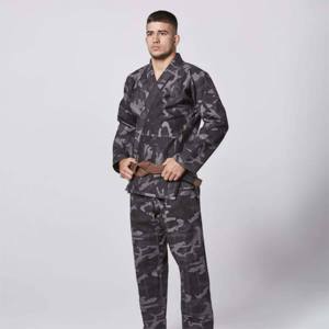 Kimono de Jiu Jitsu para Hombre, Negro con Camuflaje, Corte Regular, 100% Algodón, Duradero, para Artes Marciales - Product Image 2
