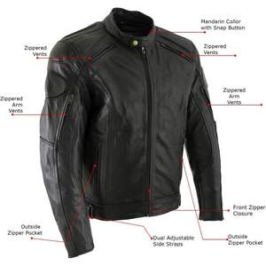 Blouson de moto en cuir noir de style racer pour homme 2025, armure CE, taille 3X-Large, vêtements de course automobile haut de gamme - Product Image 3