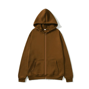 Custom Plain Men's Full Zip Fleece Sweatshirt Oversized Casual Hooded Outerwear High Quality Blank Activewear Zip <b>Jacket</b> - Product Image 1