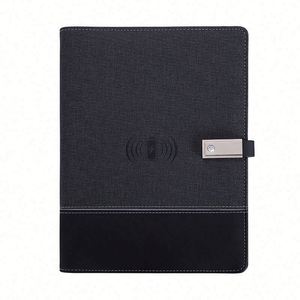 Promotional Business Gift <b>Smart</b> Diary 8000mah Power Bank Notebook with Wireless Charging - Product Image 2