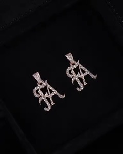 Iced Out Custom VVS Moissanite Cursive letter Custom 925 <b>Silver</b> Hip Hop <b>Pendant</b> Custom <b>Initial</b> Letter Name <b>Pendant</b> For Women's - Product Image 2