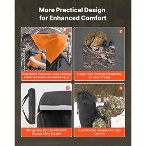 270-Degree See-Through Ground Blind for Hunting 2-3 Person Pop up Deer Blind Carrying Bag Resilient Portable Advertising Tent - Product Image 5