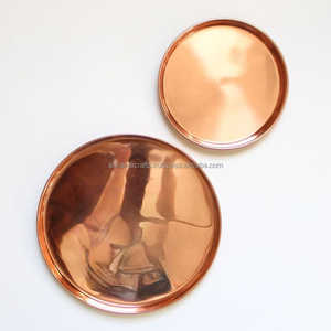 Plateau de service et de cocktails hexagonal en cuivre poli miroir – Accessoire de bar et récipient à décanteur en métal géométrique pour hôtels de luxe - Product Image 3