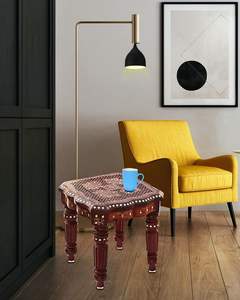 Wooden Brass Carving/<b>Square</b> Beautiful Carving Design <b>Side</b> <b>Table</b>/Coffee <b>Table</b>/Corner <b>Table</b>/Outdoor <b>Table</b>/Living Room Furniture - Product Image 2