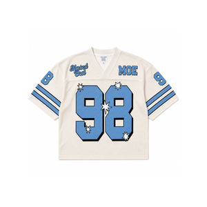Camiseta Oversize de Fútbol Americano con Estampado Gráfico por Sublimación, Venta al por Mayor, Logotipo Personalizado, Estilo Retro, Malla Transpirable, Ajuste Holgado, Ropa Urbana, OEM - Product Image 2