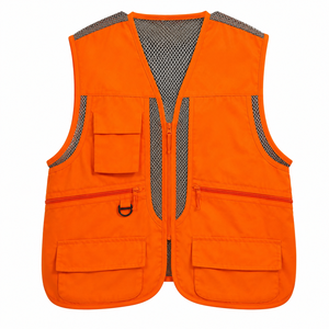 Gilet de chasse unisexe orange personnalisable, sans manches, résistant à l'eau, en polyester/coton avec doublure en nylon – Vente chaude - Product Image 1