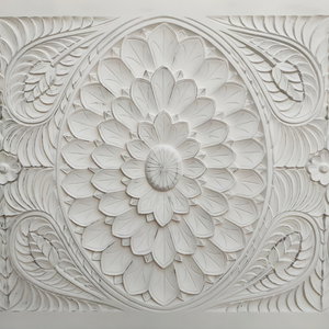 Cabecero Rectangular Queen Size de Madera Tallada a Mano con Diseño de Girasol, Estilo Boho Mandala, Decoración para el Hogar en Madera de Ingeniería - Product Image 4