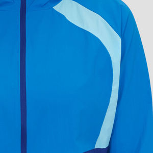 Veste de sport pour femme à blocs de couleur, coupe racer, manches longues, à capuche, zippée, coupe-vent, légère, pour l'automne - Product Image 4