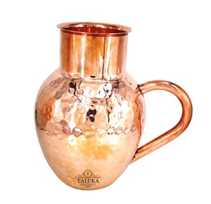 Jarra de Cobre Martillado a Mano con Asa, Jarra Vintage de Boca Ancha para Uso Doméstico, Ecológica, Duradera, 100% Cobre Puro - Product Image 1