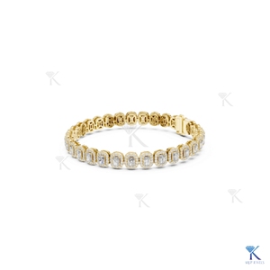 Bracelet tennis halo en diamant de laboratoire taille coussin allongé, or massif 14K 18K, bijoux de luxe pour femme, vente en gros fabricant - Product Image 5