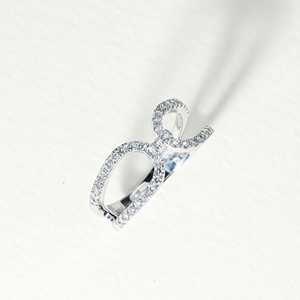 Anillo de Diamantes Cultivados en Laboratorio con Corte Redondo, Oro Sólido de 10K, 14K, 18K, Pavé de Varias Hileras, Media Eternidad, Estilo Cóctel, Regalo de Lujo para Mujer - Product Image 2
