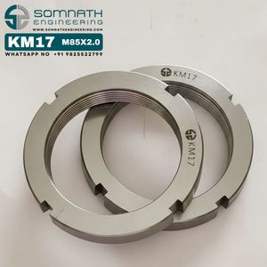 Écrou de blocage DIN 981 KM17 pour usage industriel intensif CLASSE 4, auto-serrant, entièrement fileté, droite, pour roulement, 16 mm, vis CNC - Product Image 1