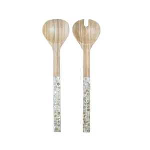 Vente en gros au meilleur prix : Cuillères à salade en bambou tressé avec incrustation de coquillages Capiz, ustensiles de cuisine créatifs, vaisselle pour événements et traiteur, du Vietnam - Product Image 4