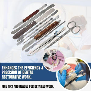 Juego de 10 Herramientas Manuales de Acero Inoxidable para Tallar Cera Dental, Espátula de Mezcla con Agarre Ergonómico, Juego de Cuchillos para Alginato, para Laboratorio Dental - Product Image 5