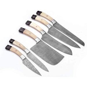Ensemble de couteaux de cuisine élégants en acier Damas avec un design haute performance pour la préparation culinaire dans les cuisines domestiques et les restaurants - Product Image 6