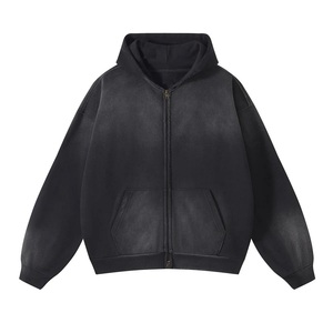 Sudadera con Capucha para Mujer, Diseño 2026, Lavado Ácido, Efecto Desgastado, con Logotipo Personalizado, Mangas Largas, Felpa de Algodón, para Invierno - Product Image 2