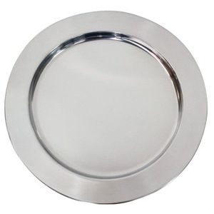 Assiette de présentation ronde élégante en métal argenté, décoration de table de mariage de luxe, plateau de base en acier inoxydable finition miroir - Product Image 2